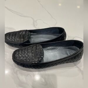 Cole Haan Womens Air Genevieve Weave Flats Black Woven Leather D23862 Size 9.5